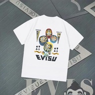 2026 EVISU Baharu Baju-T Bercetak Lelaki dan Wanita, Baju-T Longgar, Baju-T Pasangan, Baju-T untuk P