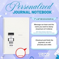 Veco Journal Notebook 7x10in 100gsm 60's deluxe cream inside pages w/frosted plastic sheet cover (1p