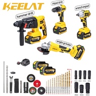KEELAT 4-in-1 Brushless Impact Drill Impact Wrench Angle Grinder Hammer Drill Universal Battery Powe