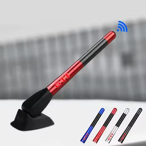 Car Radio Antenna FM/AM Metal Receiving Antenna Car Emblem For VW GTI Polo Golf-4 5 6 7 MK5 MK6 MK7 