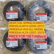 ORIGINAL PERODUA MYVI (2005-2017) VIVA ALZA REAR COIL SPRING RUBBER UPPER & LOWER SET (4@biji) 48481