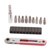 Pikdsg Ratchet Wrench Bit Set 2 Way Adjustable Spanner with Extension Socket 1/4in Screwdriver Bits