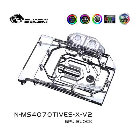 Bykski N-MS4070TIVES-X-V2 Water Block Use for MSI GeForce RTX 4070 Ti VENTUS 3X 12G OC GPU Card / Co