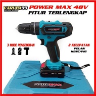 MESIN BOR BATERAI CORDLESS POWER MAX 48V MAKITA MAIL TANK NANKAI Murah