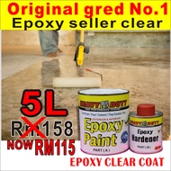 5L CLEAR EPOXY HEAVY DUTY PAINT / epoxy floor paint / cat epoxy lantai / epoxy primer floor / epoxy floor HEAVY DUTY