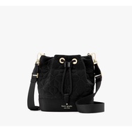 (PRE) ZQF KATE SPADE BLACK FLOWER QUILTED MINI BUCKET BAG