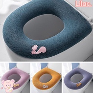 LILAC Toilet Seat Cover Plush Cushion Bathroom Seat Ring Toilet Washer Cushion Cover Mats