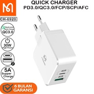 READY MCDODO CH-692 PPS Dual Output Usb + PD Type C Fast 30W Charger Adapter - CH-6920 BOOM