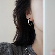 [Niche Design Sense & Earrings Hoop] Female Earrings French Hoop High-End Plain Hoop Earrings Earrin