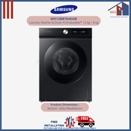 Samsung Bespoke AI™ Laundry Washer &amp; Dryer WD12BB704DGB AI Ecobubble™ 12 kg + 8 kg Black