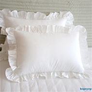 ✿☌☌Ruffle Pillow Shams, Decorative White Cotton Pillowcases with Invisible Zipper for Bed Décor