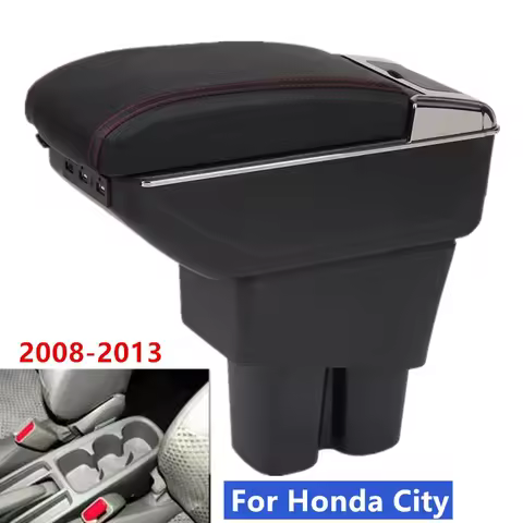 For Honda City Armrest Box For Honda old CITY 2008-2013 Car Armrest Central Storage Box Retrofit wit