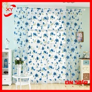 XY Tulle Sheer Curtain  Printing Rich Flower Rod Pocket curtain For Bedroom Living Room Bathroom