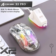 ATTACK SHARK X2 Pro Transparent Wireless Gaming Mouse RGB Tri-Mode Charging Dock