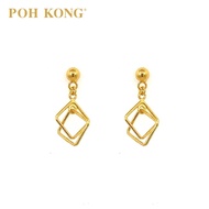 POH KONG 916/22K Gold Geometric Square Earrings