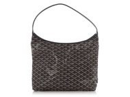 Goyard Black Goyardine Canvas and Chevroches Calfskin Bohème Hobo Bag Silver Hardware