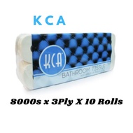 KCA bathroom tissue roll Premium Toilet Paper 8000s x 3ply x 10 rolls