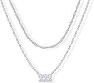 14K Gold Plated Angel Number Pendant Layering Necklace for Women | 999 Lucky Numerology Singapore Ch