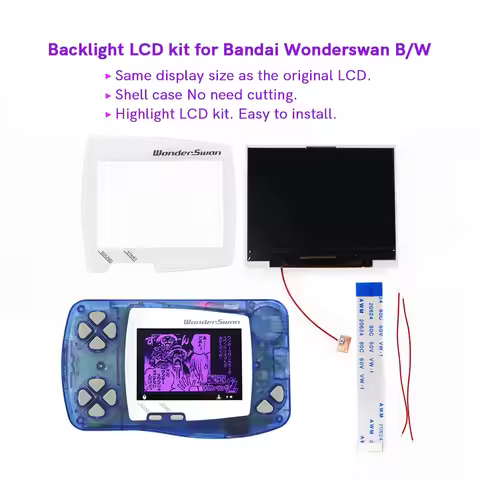 Hispeedido WS WonderSwan Hightlight Brightness LCD Screen Kit Backlight For Bandai WonderSwan For WS