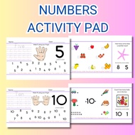 Numbers Activity Pad Tracing, 4 Types of Identifying numbers for kids preschool learning numbers sch