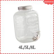 [SzluzhenbcMY] Glass Beverage Dispenser Water Dispenser Juice Container with Spout Beverage