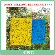 20pcs Double Sided Yellow Blue Sticky Glue Trap Perangkap Lalat Kuning Biru Gam Pelekat IAT