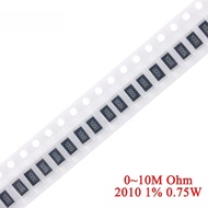 50pcs 2010 SMD Resistor 1% 0.75W 0~10M 0 1 2.2 5.6 6.8 10 20 33 47 51 82 100 200 680 820 1K 2K 6.8K 
