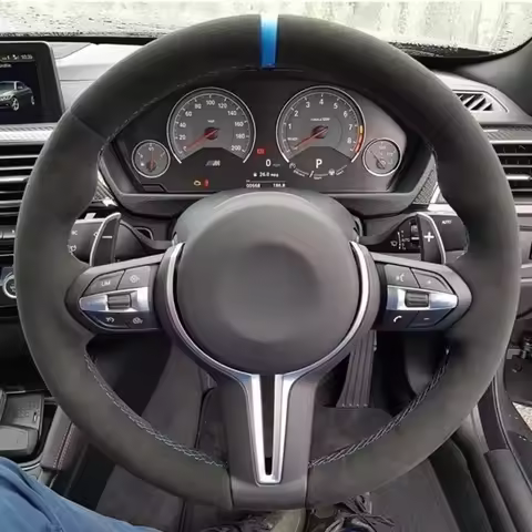 Hand Stitched Suede Leather M2 F80 M3 F82 M4 2 M5 F12 F13 M6 F85 X5 M F86 X6 M F33 F30 Steering Whee