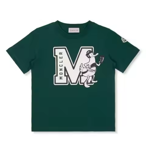 Moncler | Moncler Kids Dark Green Logo Print T-Shirt, Size 4Y