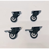 Cupboard wheels 1.5 inch Black Pu Shelf/ (2 turns + 2 turn brakes) trolley with wheels trolley wheel
