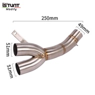 For Ducati Scrambler 800 821 Monster 797 Motorcycle Exhaust Escape Moto Modified Mid Pipe Double Mu