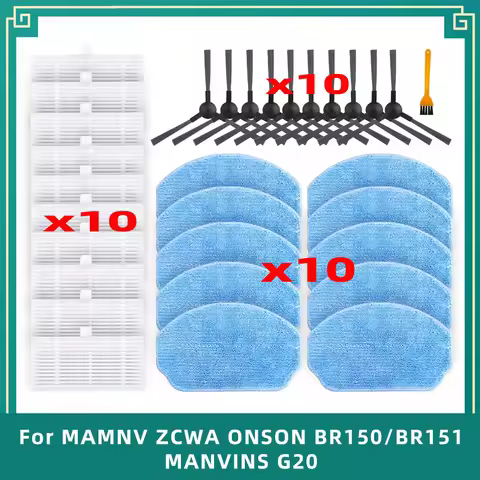 Side Brush Mop Filter Compatible For MAMNV ZCWA ONSON BR150 / BR151 MANVINS G20 / Cecotec Conga 999 