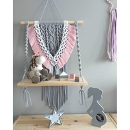 PREMIUM MACRAME RAK GANTUNG AESTHETIC HIASAN DINDING DEKORASI RUMAH HIASAN DINDING TALI KATUN