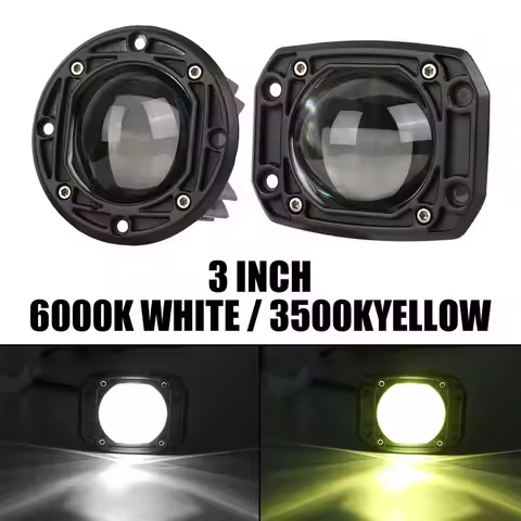 3 Inch Car Lights LED 6000K 3500K Fog Light Motorcycle Spotlight Day Running Lamps For Jeep Wrangler