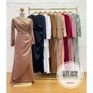 💕[READY STOCK ] 💕 ELSIE DRESS VIRAL MUSLIMAH DRESS BLOUSE LONG SLEEVE JUBAH ABAYA SATIN MATTE