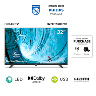 2024 Model PHILIPS 32PHT5009 32 Inch SLIM LED HD Ready NON SMART TV | 3 Year Local Warranty | Free TV Antenna worth $29.90