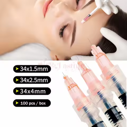 100pcs 34G 1.5mm 4mm Painless small needle painless beauty ultrafine 30G 18G 25G 32G 34G syringes Ko