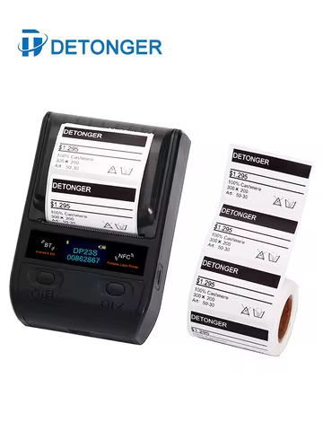 DETONGER DP23S/DP30S Multifunctional Wireless BT Mobile for Android iOS Barcode Thermal Label Maker 