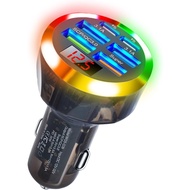 Super Fast Charge USB C Car Phone Charger Adapter 6 in 1 with Voltage Display 250W Multi Port Cigare