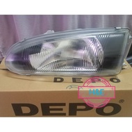 PROTON WIRA HEAD LAMP BLACK DEPO BRAND / WIRA SE 04 LAMPU BESAR HITAM LH OR RH / KIRI ATAU KANAN / L