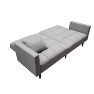 (Free 2 Pillow) STAR Furniture 3 Seater Sofa Bed Foldable Sofa 3 Motion Sofabed Light Grey Color Brown Color Fabric Sofa