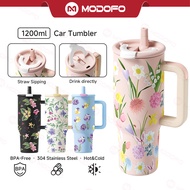 MODOFO 40oz Tumbler with Straw Thermos Bottle Aesthetic Tumbler Botol Air Tahan Sejuk Aquaflask Tumb