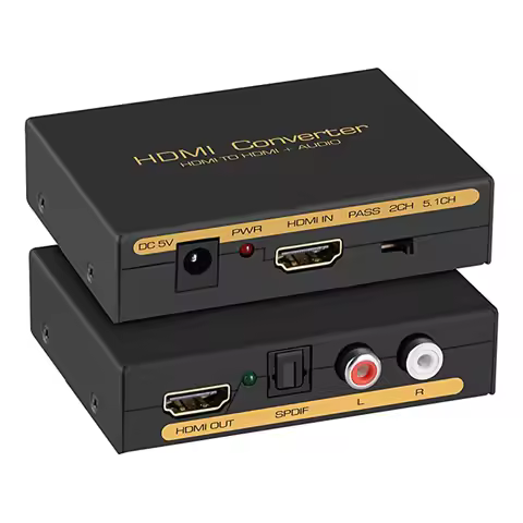1080P HDMI Audio Extractor HDMI to HDMI+Optical Toslink SPDIF + RCA L/R Stereo Analog Audio Out HDMI
