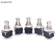 [MY] 5 pcs 3PDT 9-Pin Guitar Effects Stomp Switch Pedal Box Foot Metal True Bypass [hot sale]