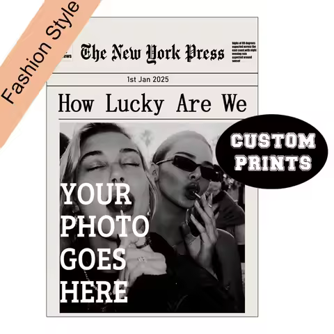 Custom Newspaper Style Life Motto Art Prints Personalized College Dorm Roommates Motivational Poster
