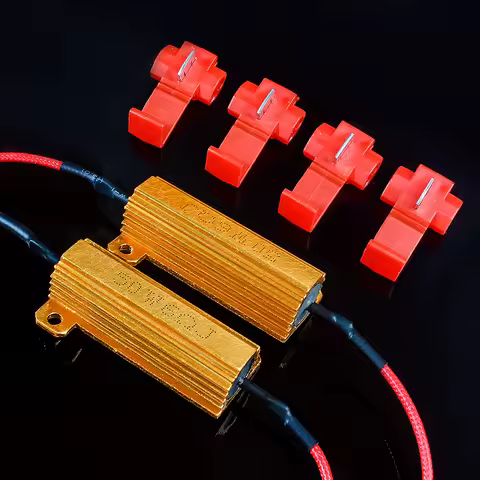 2 Set 12v load resistor 25W 50W Aluminum Shell Power resistor 6ohm 8ohm for Car turn signals Light I