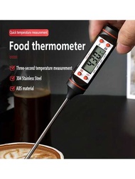 1入廚房油溫度計,烤肉烘焙計,電子食品和液體溫度計筆（隨機顏色）