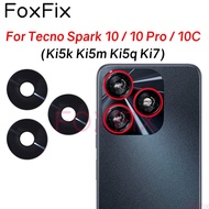 Back Camera Glass Lens For Tecno Spark 10 Pro 10C Ki5k Ki5m Ki5q Ki7 Rear Main Camera Cover Replacem