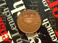 【麟雅堂】英屬根西島1994年１-Penny銅鋼幣，麵包蟹《KM 40a》