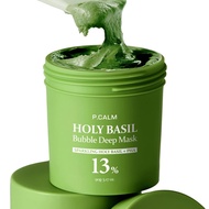 P.CALM Holy Basil Bubble Deep Mask – Holy Basil & Carbonated Water for Cleansing Pores & Blackheads,